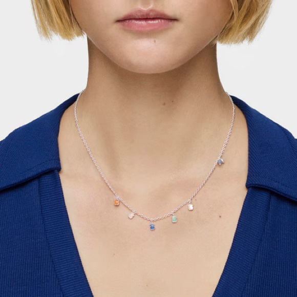 💙 {PRICE FIRM} TOUS Mini Color Necklace in Silver w/ Gemstones